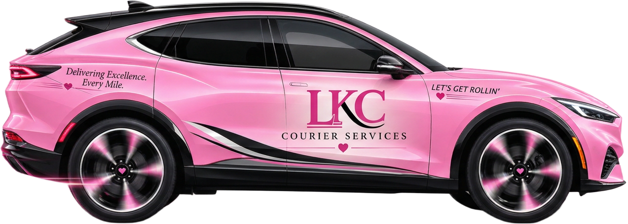 LKC Courier Services pink luxury electric crossover